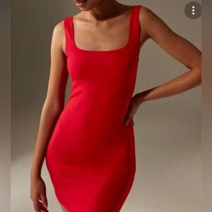 Babaton contour square neck midi dress